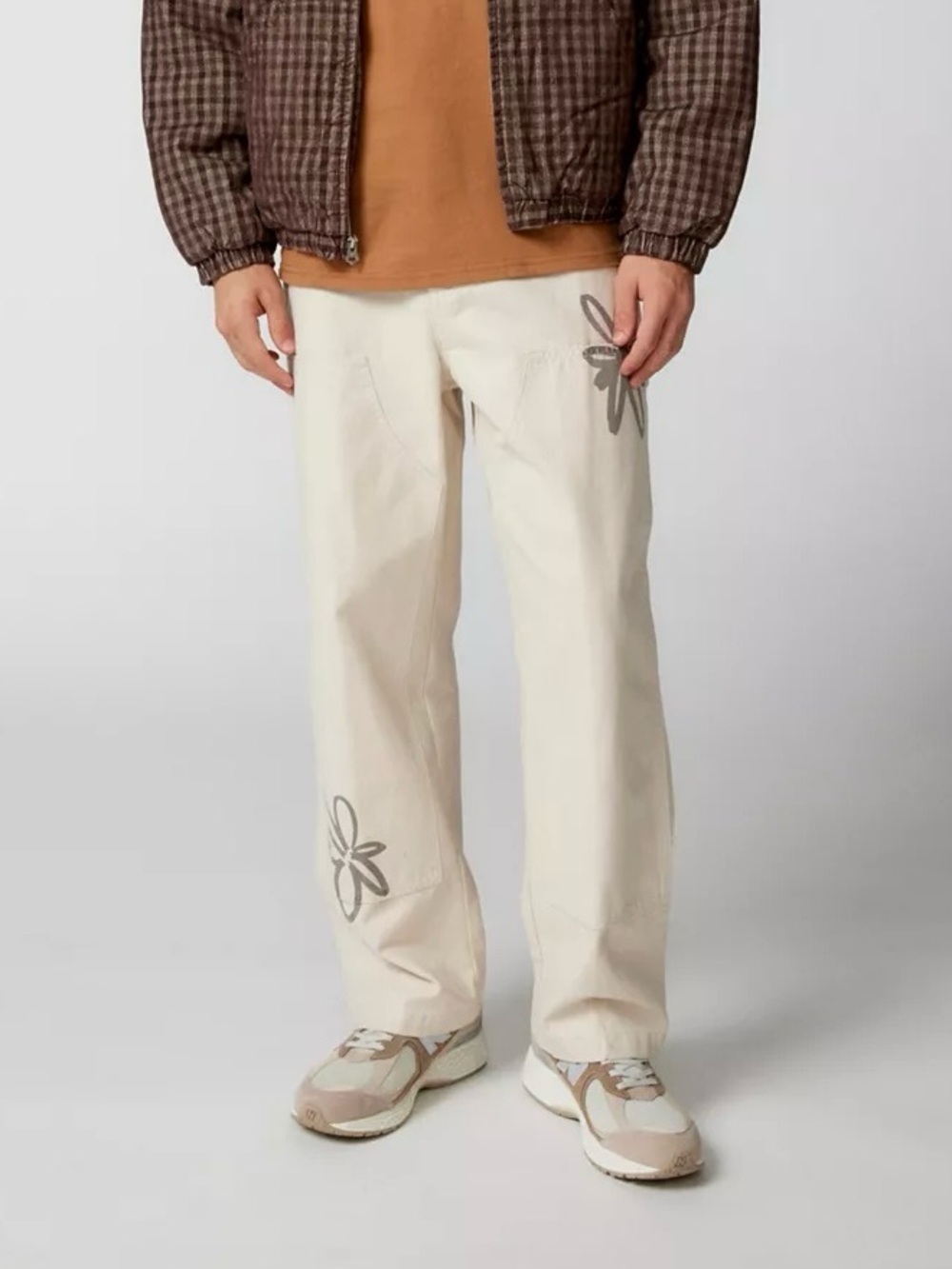 OBEY Big Timer Twill Printed Carpenter Pant In Off White • Sz 32